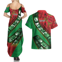 Personalised Cook Islands ANZAC 1915-2026 Filmstrip Couples Matching Summer Maxi Dress and Hawaiian Shirt Lest We Forget 25 April LT9 - Polynesian Pride