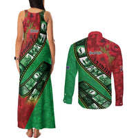 Personalised Cook Islands ANZAC 1915-2026 Filmstrip Couples Matching Tank Maxi Dress and Long Sleeve Button Shirt Lest We Forget 25 April LT9 - Polynesian Pride