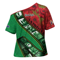 Personalised Cook Islands ANZAC 1915-2026 Filmstrip Cross Shoulder Shirt Lest We Forget 25 April