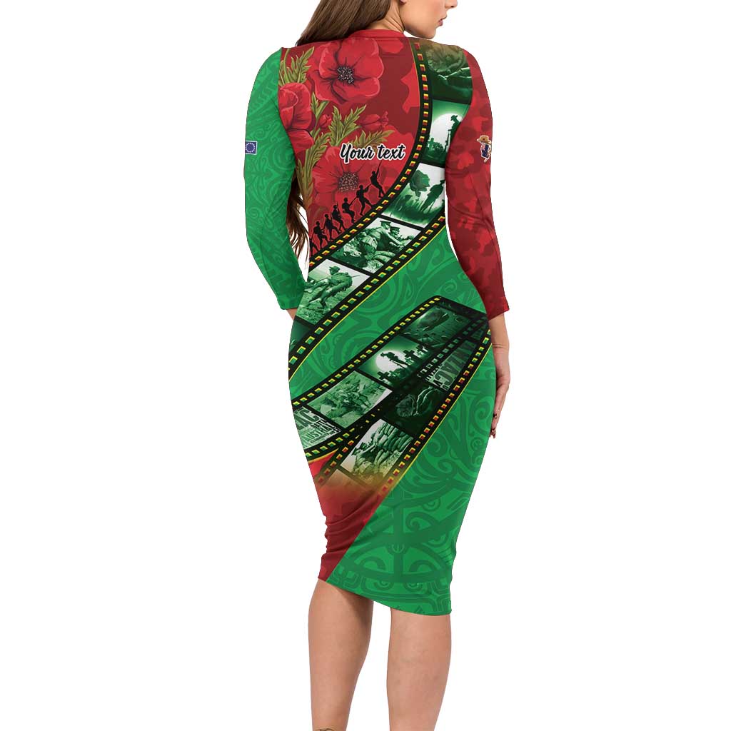 Personalised Cook Islands ANZAC 1915-2026 Filmstrip Family Matching Long Sleeve Bodycon Dress and Hawaiian Shirt Lest We Forget 25 April LT9 - Polynesian Pride