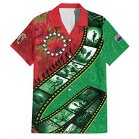 Personalised Cook Islands ANZAC 1915-2026 Filmstrip Family Matching Off Shoulder Maxi Dress and Hawaiian Shirt Lest We Forget 25 April LT9 Dad's Shirt - Short Sleeve Green - Polynesian Pride