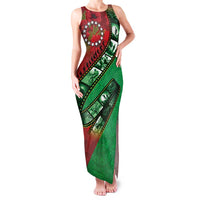 Personalised Cook Islands ANZAC 1915-2026 Filmstrip Family Matching Tank Maxi Dress and Hawaiian Shirt Lest We Forget 25 April LT9 Mom's Dress Green - Polynesian Pride