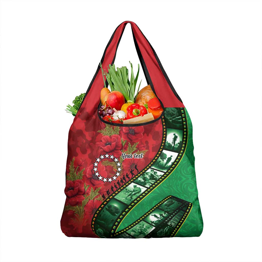 Personalised Cook Islands ANZAC 1915-2026 Filmstrip Grocery Bag Lest We Forget 25 April