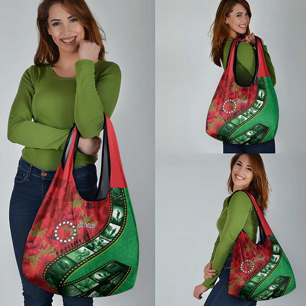 Personalised Cook Islands ANZAC 1915-2026 Filmstrip Grocery Bag Lest We Forget 25 April