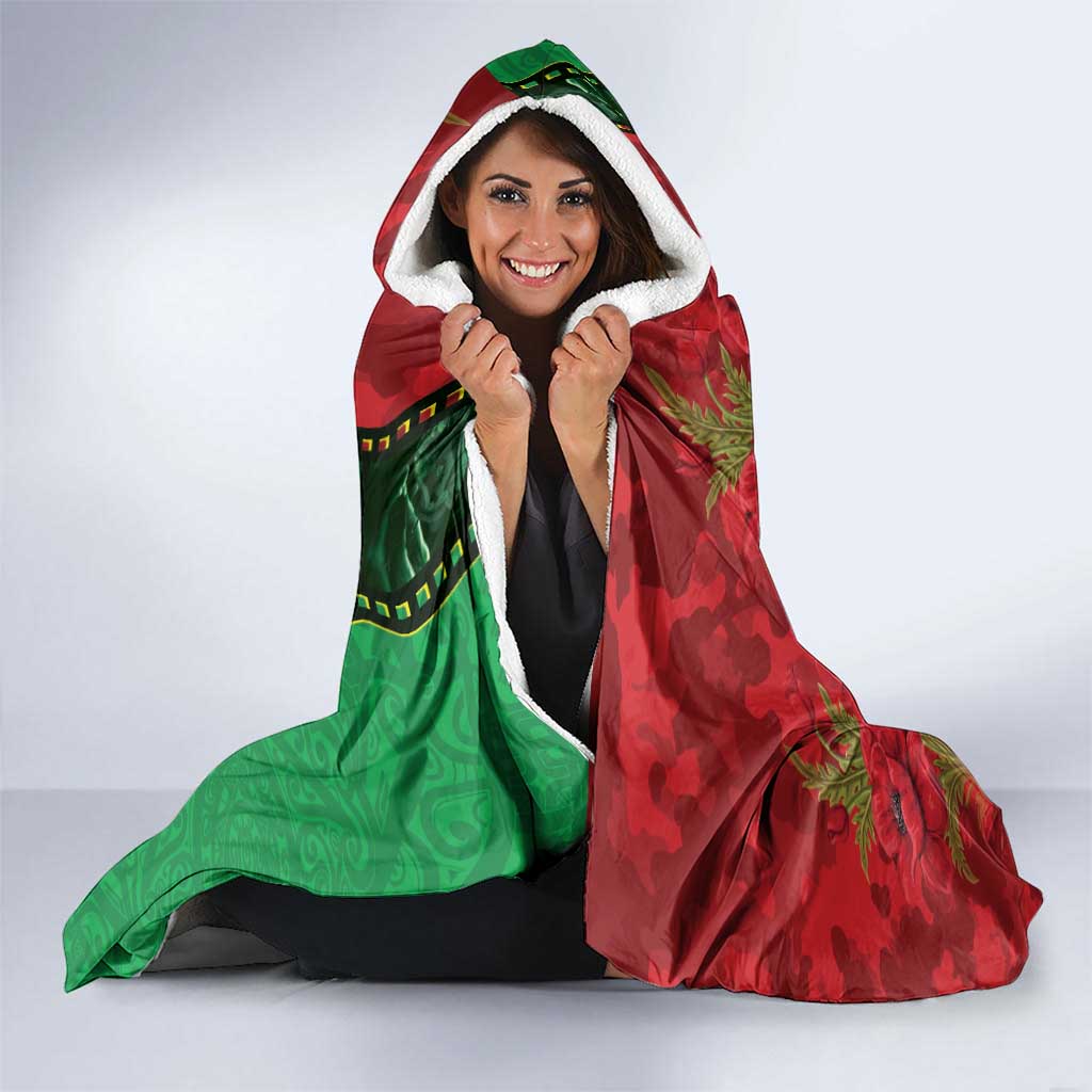Personalised Cook Islands ANZAC 1915-2026 Filmstrip Hooded Blanket Lest We Forget 25 April