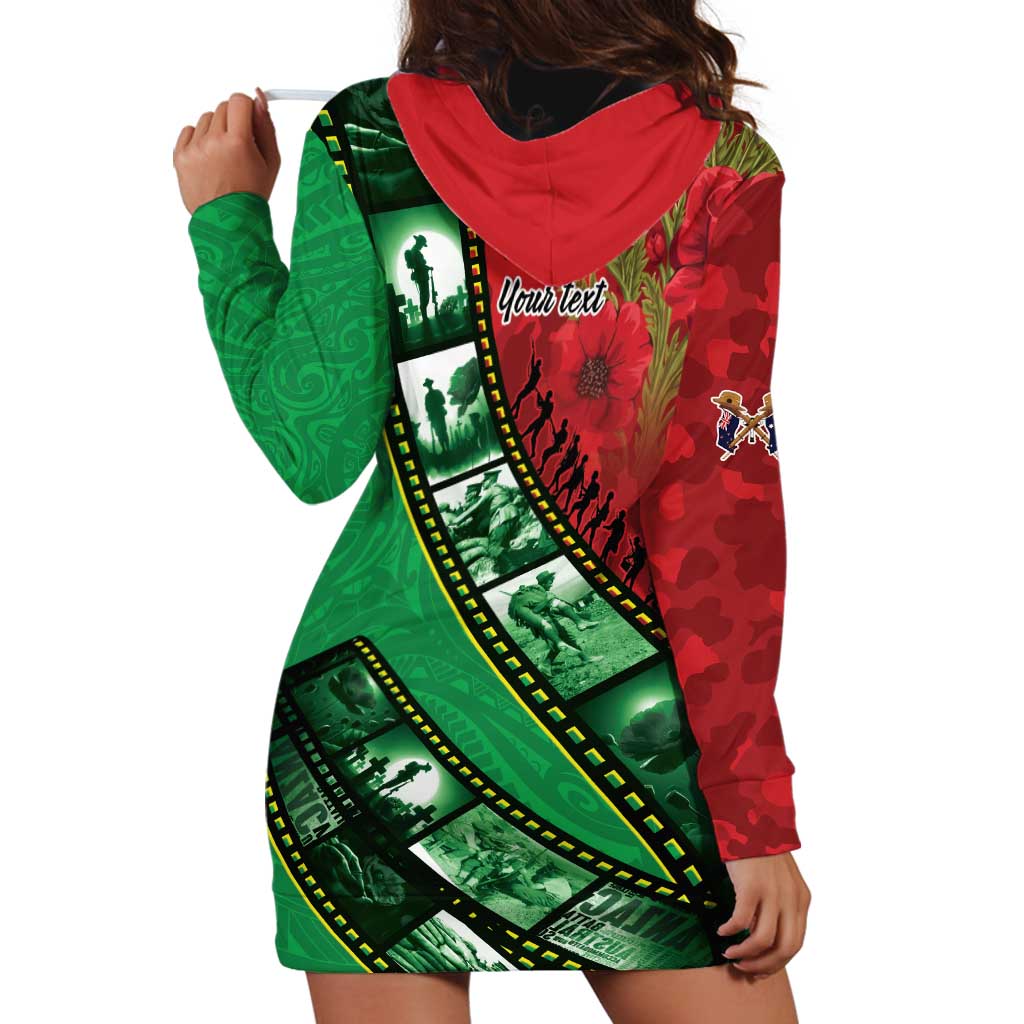 Personalised Cook Islands ANZAC 1915-2026 Filmstrip Hoodie Dress Lest We Forget 25 April LT9 - Polynesian Pride