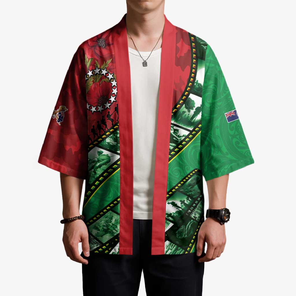 Personalised Cook Islands ANZAC 1915-2026 Filmstrip Kimono Lest We Forget 25 April