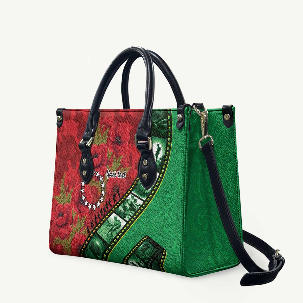 Personalised Cook Islands ANZAC 1915-2026 Filmstrip Leather Bag Lest We Forget 25 April