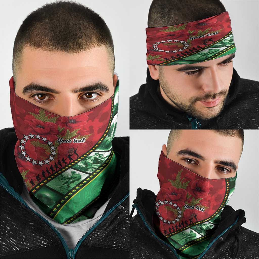 Personalised Cook Islands ANZAC 1915-2026 Filmstrip Neck Gaiter Lest We Forget 25 April
