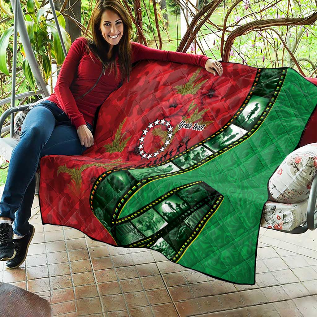 Personalised Cook Islands ANZAC 1915-2026 Filmstrip Quilt Lest We Forget 25 April