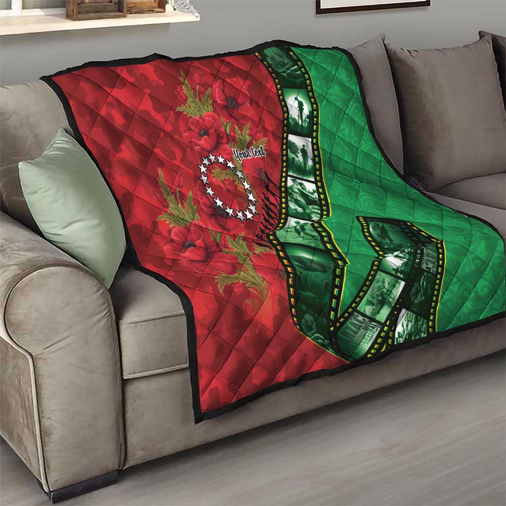 Personalised Cook Islands ANZAC 1915-2026 Filmstrip Quilt Lest We Forget 25 April