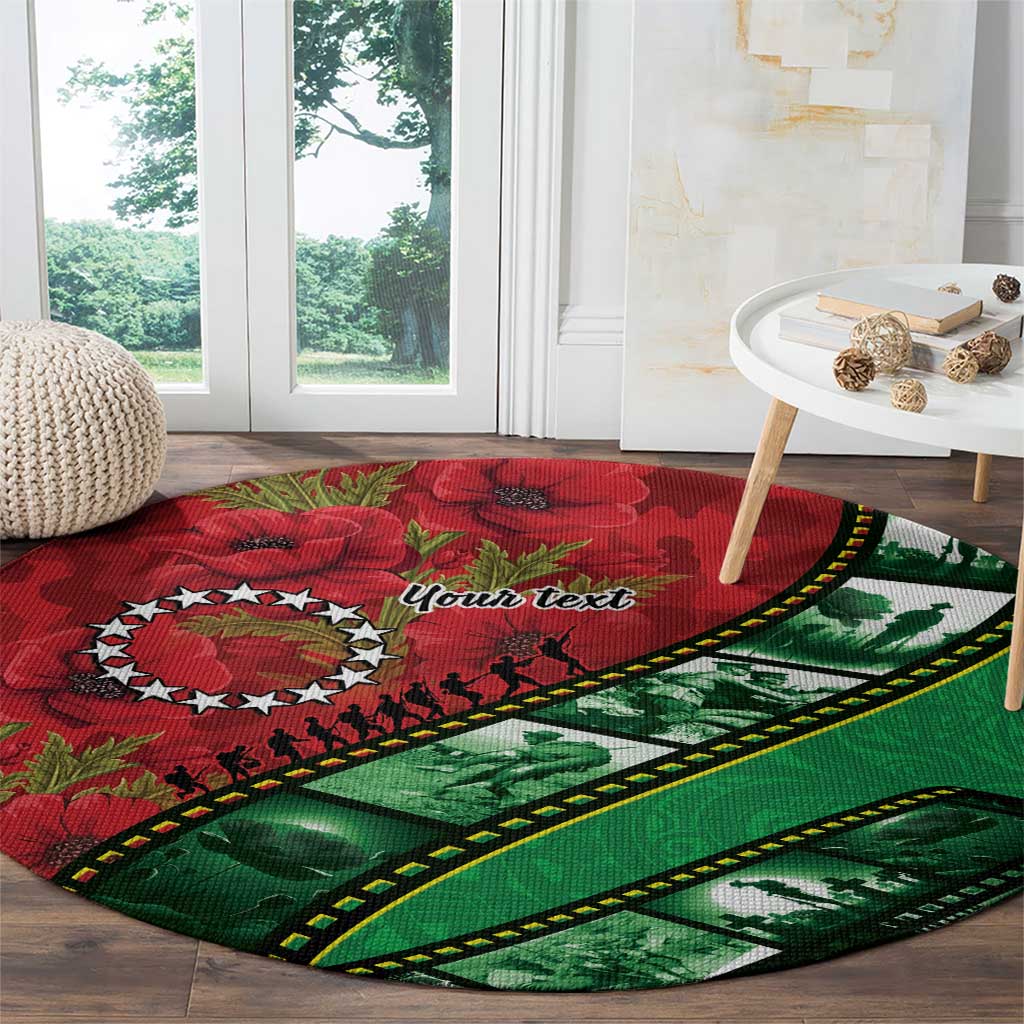 Personalised Cook Islands ANZAC 1915-2026 Filmstrip Round Carpet Lest We Forget 25 April