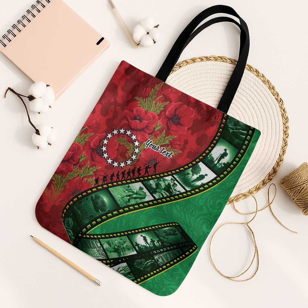 Personalised Cook Islands ANZAC 1915-2026 Filmstrip Tote Bag Lest We Forget 25 April