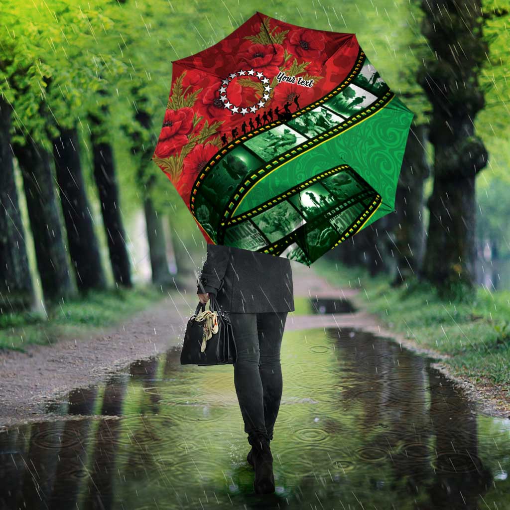 Personalised Cook Islands ANZAC 1915-2026 Filmstrip Umbrella Lest We Forget 25 April