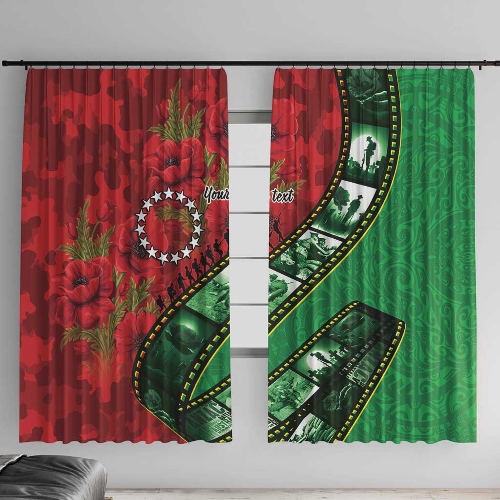 Personalised Cook Islands ANZAC 1915-2026 Filmstrip Window Curtain Lest We Forget 25 April