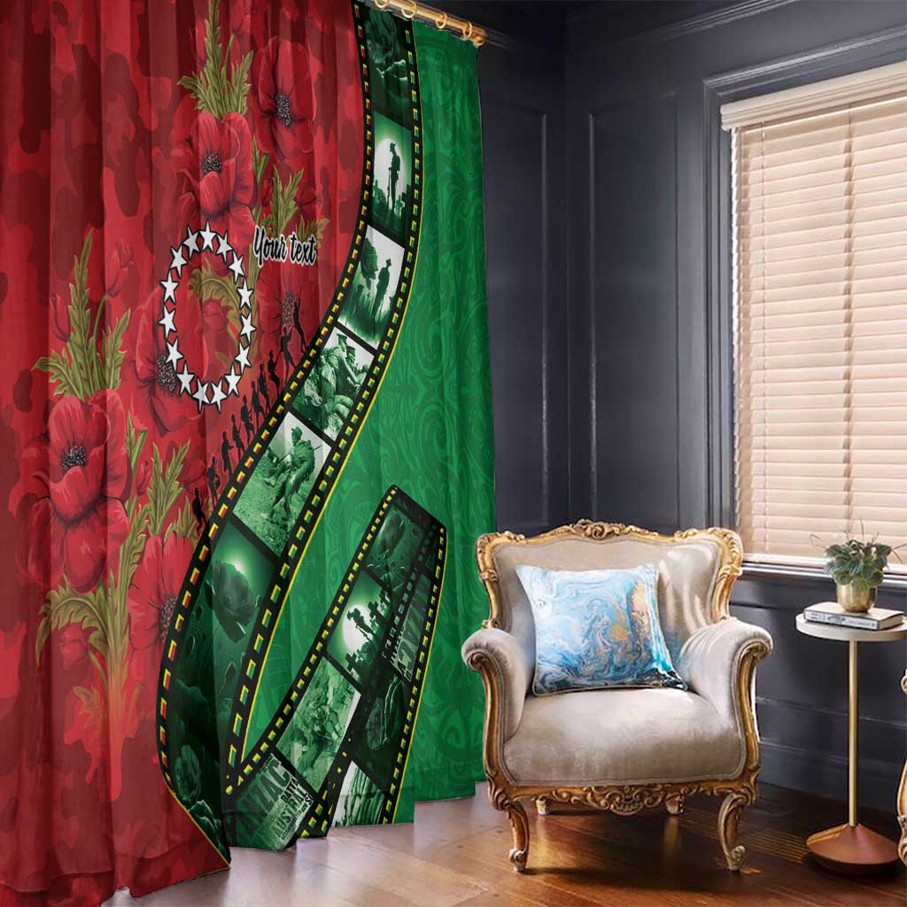 Personalised Cook Islands ANZAC 1915-2026 Filmstrip Window Curtain Lest We Forget 25 April