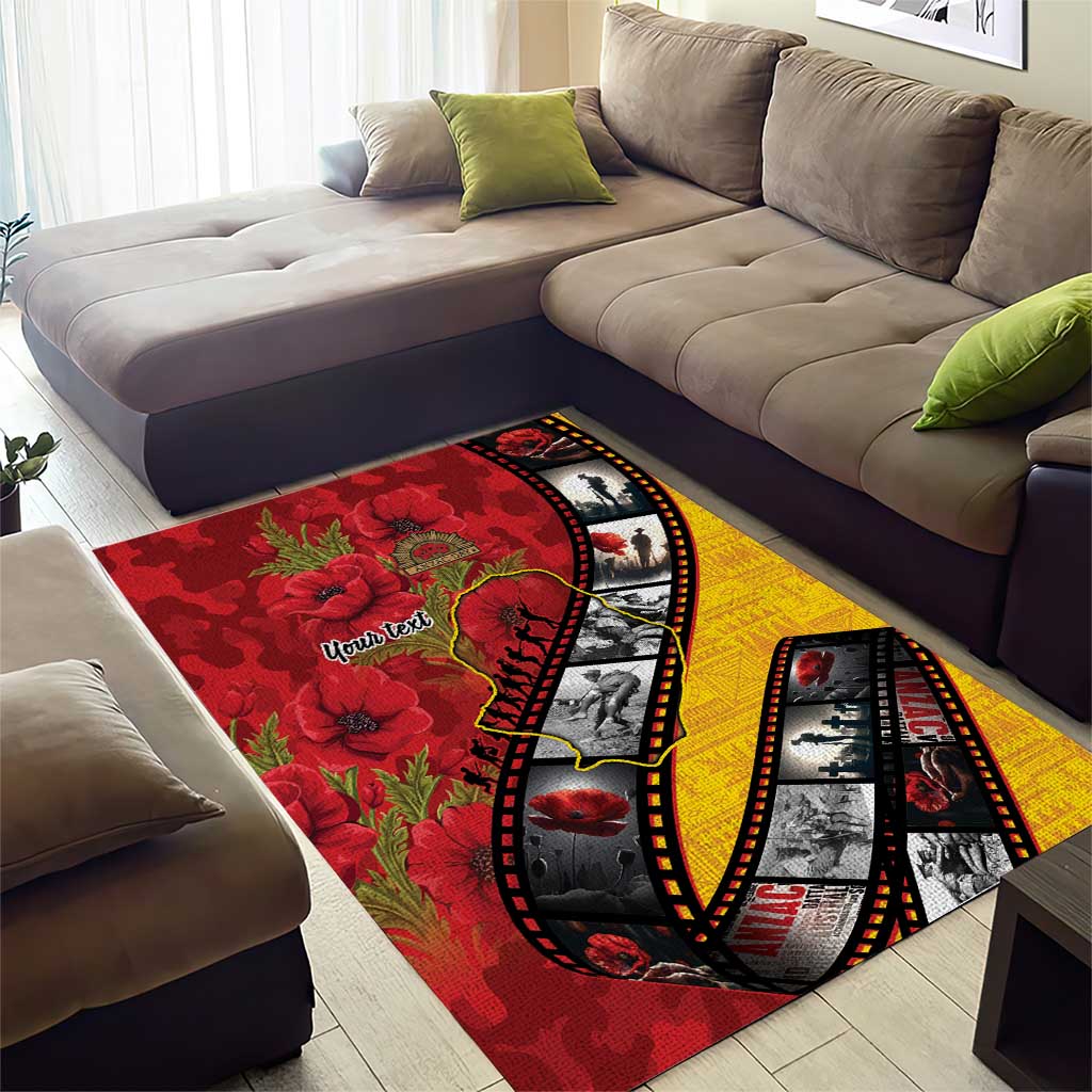 Personalised Niue ANZAC 1915-2026 Filmstrip Area Rug Lest We Forget 25 April
