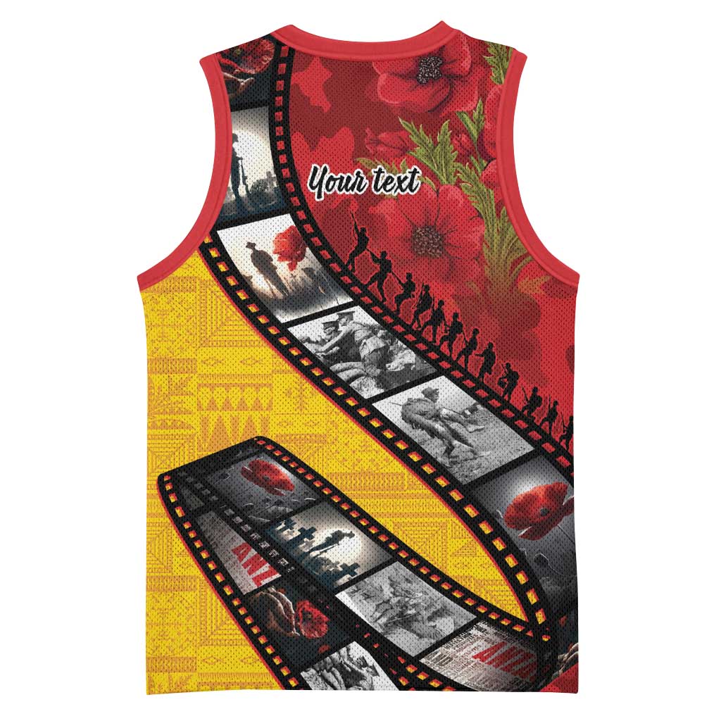 Personalised Niue ANZAC 1915-2026 Filmstrip Basketball Jersey Lest We Forget 25 April