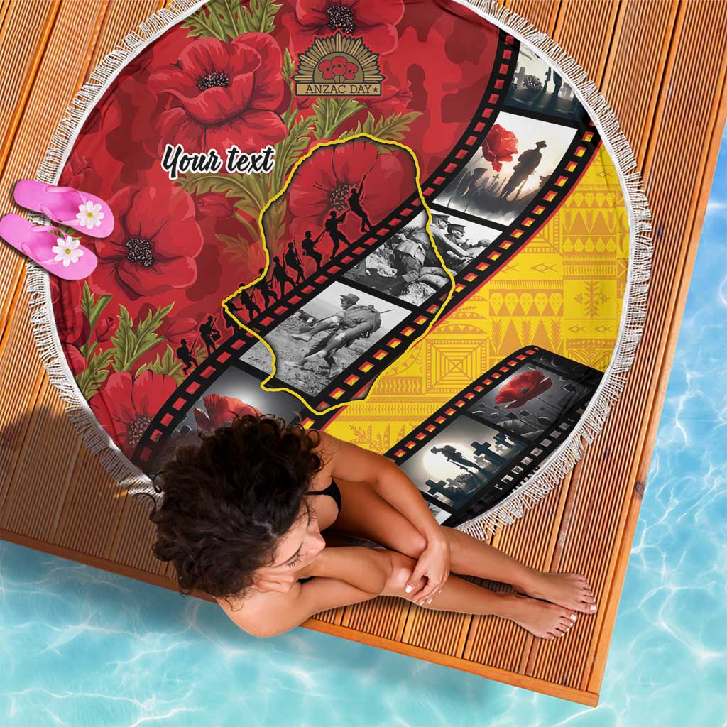Personalised Niue ANZAC 1915-2026 Filmstrip Beach Blanket Lest We Forget 25 April