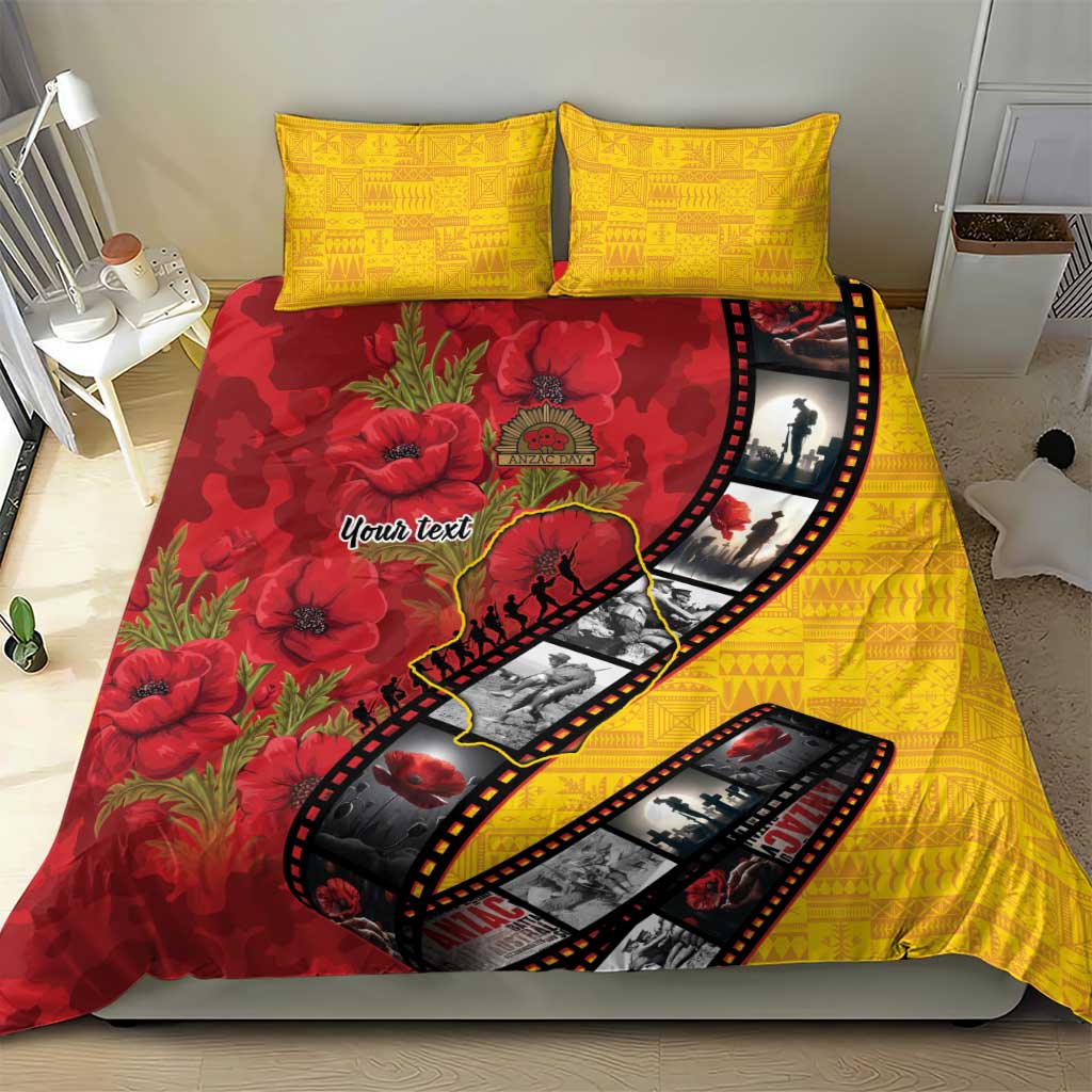 Personalised Niue ANZAC 1915-2026 Filmstrip Bedding Set Lest We Forget 25 April