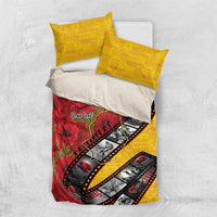 Personalised Niue ANZAC 1915-2026 Filmstrip Bedding Set Lest We Forget 25 April