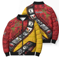 Personalised Niue ANZAC 1915-2026 Filmstrip Bomber Puffer Jacket Lest We Forget 25 April