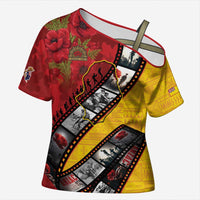 Personalised Niue ANZAC 1915-2026 Filmstrip Cross Shoulder Shirt Lest We Forget 25 April