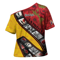 Personalised Niue ANZAC 1915-2026 Filmstrip Cross Shoulder Shirt Lest We Forget 25 April