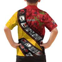 Personalised Niue ANZAC 1915-2026 Filmstrip Family Matching Off Shoulder Maxi Dress and Hawaiian Shirt Lest We Forget 25 April