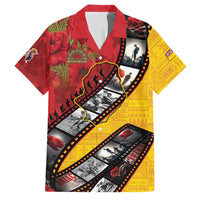 Personalised Niue ANZAC 1915-2026 Filmstrip Family Matching Puletasi and Hawaiian Shirt Lest We Forget 25 April LT9 Dad's Shirt - Short Sleeve Gold - Polynesian Pride