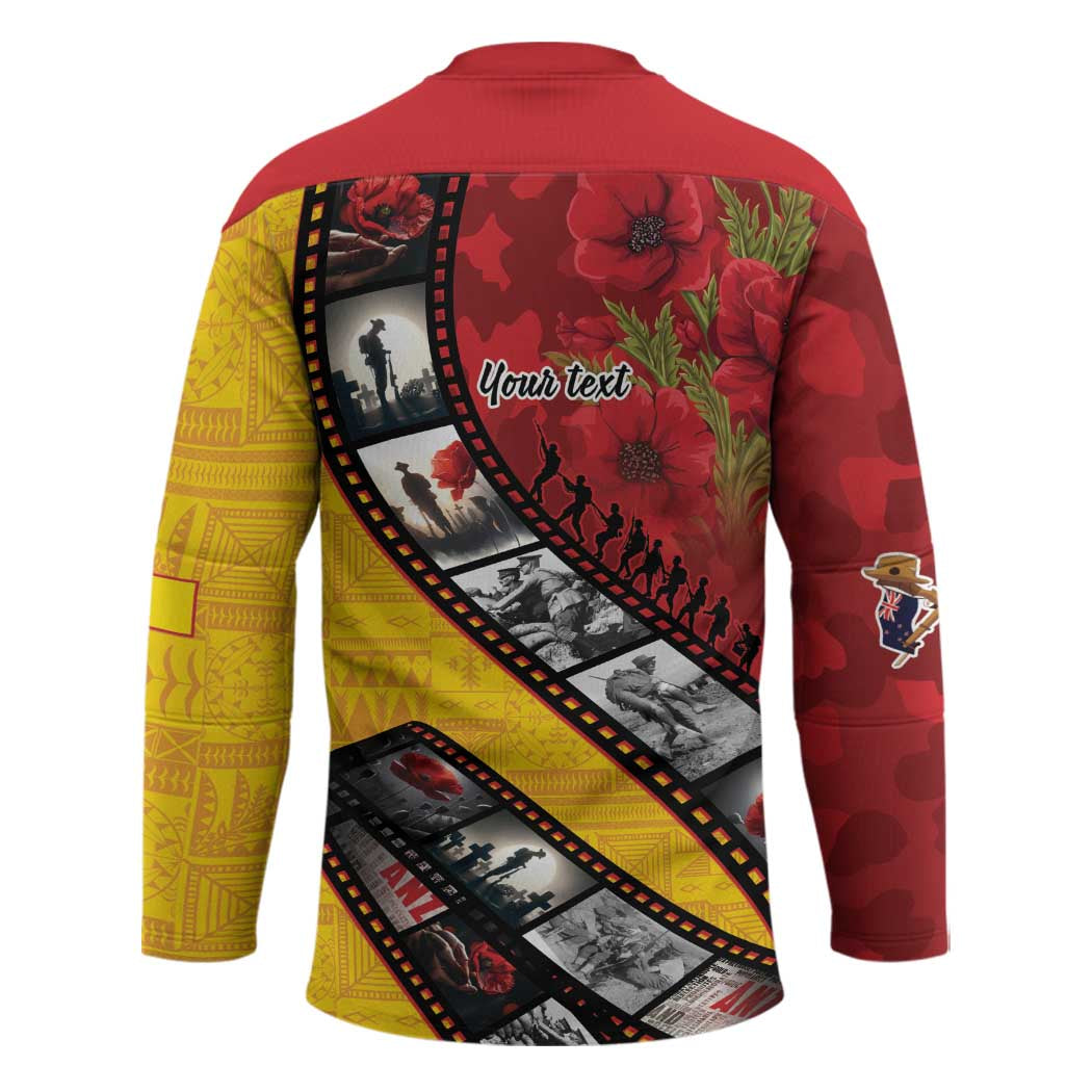 Personalised Niue ANZAC 1915-2026 Filmstrip Hockey Jersey Lest We Forget 25 April