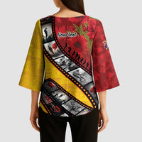Personalised Niue ANZAC 1915-2026 Filmstrip Kimono Sleeve Blouse Lest We Forget 25 April