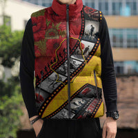 Personalised Niue ANZAC 1915-2026 Filmstrip Sleeveless Puffer Jacket Lest We Forget 25 April