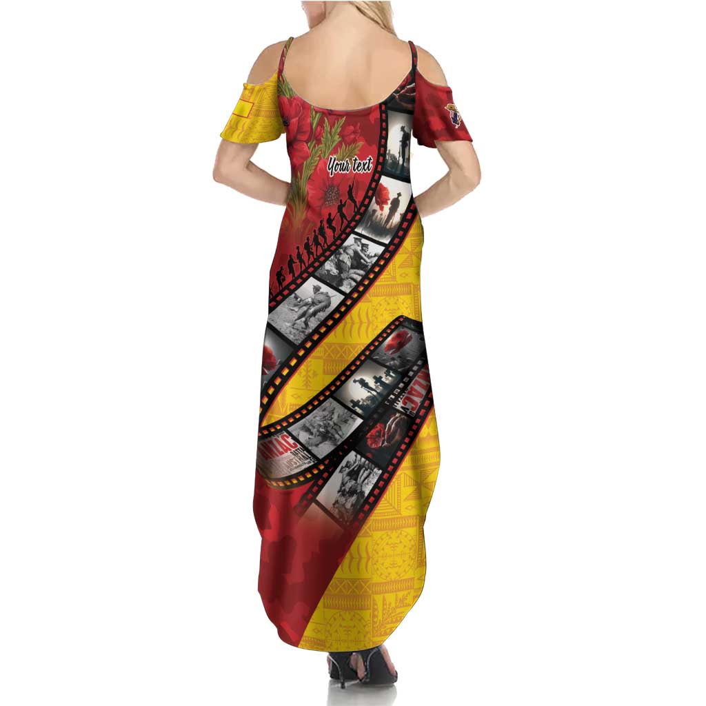 Personalised Niue ANZAC 1915-2026 Filmstrip Summer Maxi Dress Lest We Forget 25 April