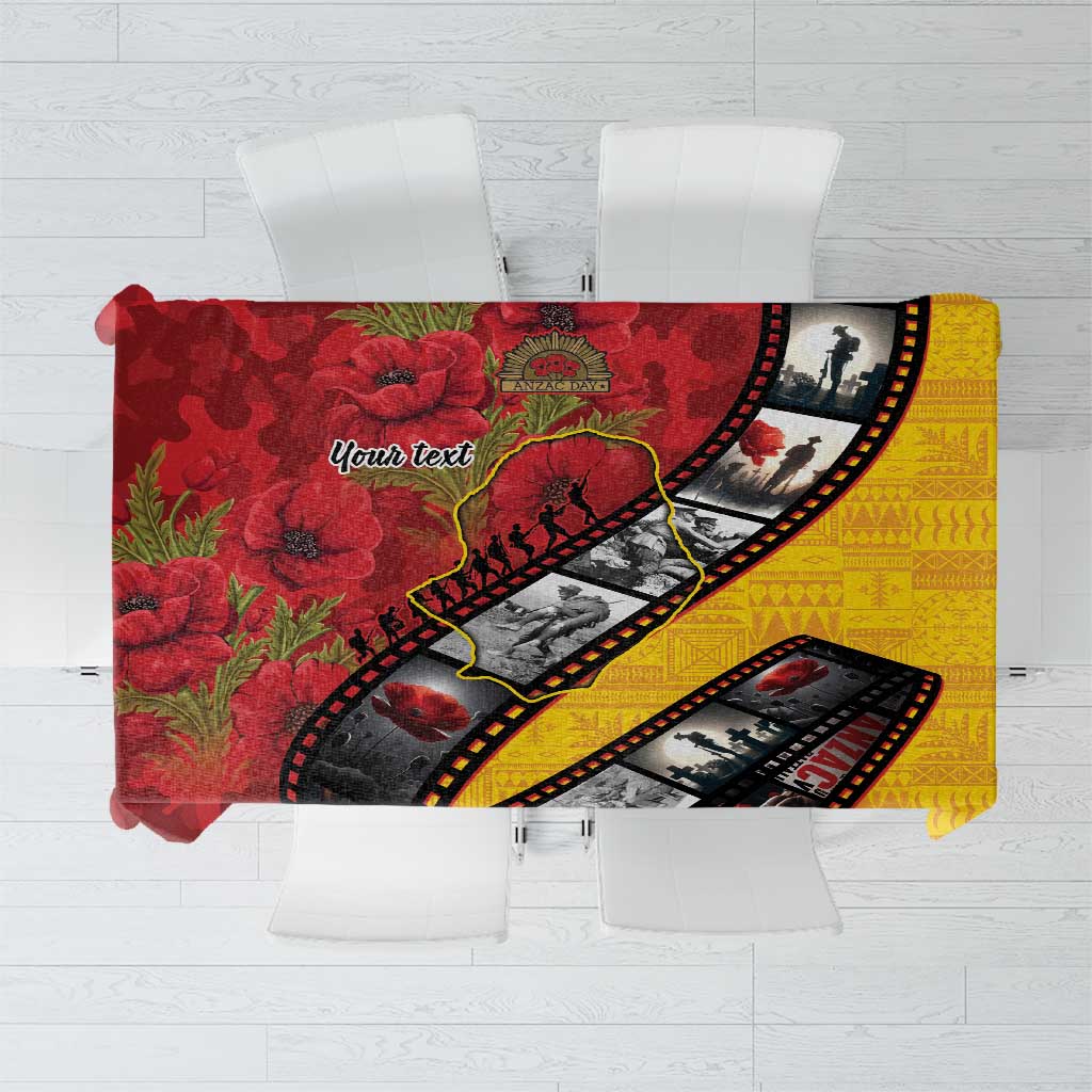 Personalised Niue ANZAC 1915-2026 Filmstrip Tablecloth Lest We Forget 25 April