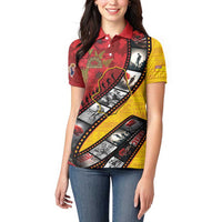 Personalised Niue ANZAC 1915-2026 Filmstrip Women Polo Shirt Lest We Forget 25 April LT9 - Polynesian Pride