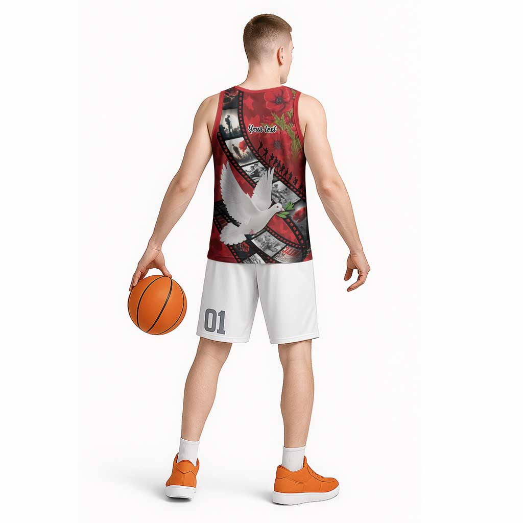 Personalised Tonga ANZAC 1915-2026 Filmstrip Basketball Jersey Lest We Forget 25 April