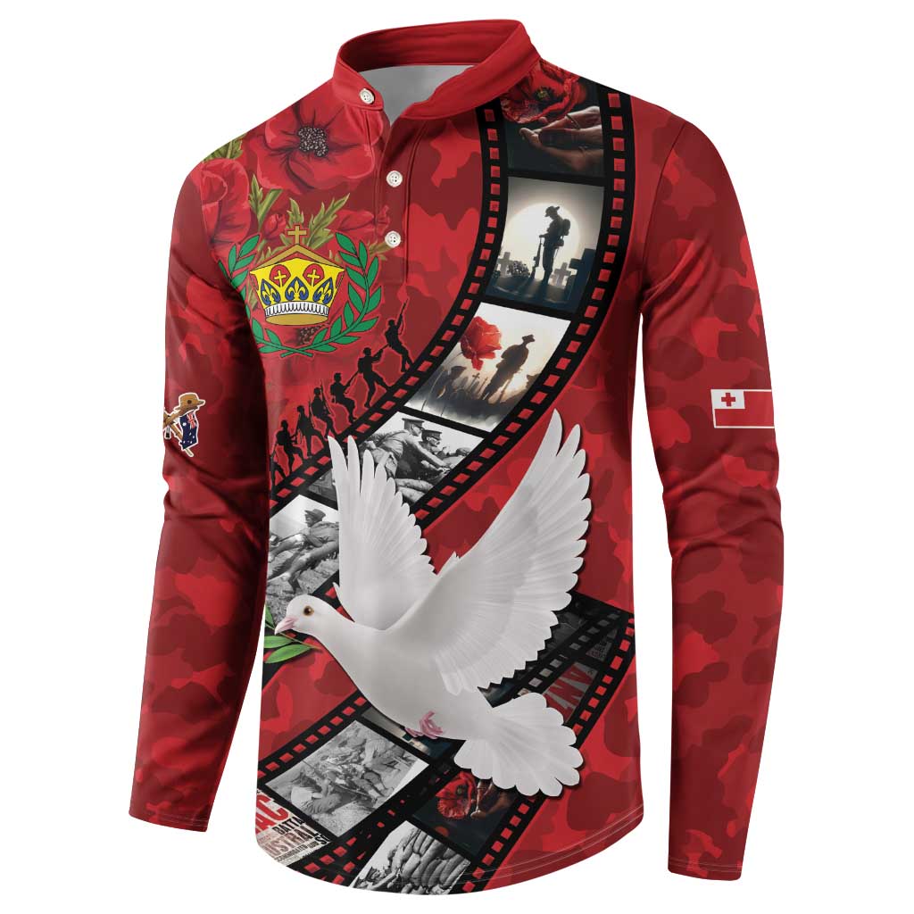 Personalised Tonga ANZAC 1915-2026 Filmstrip Button Sweatshirt Lest We Forget 25 April
