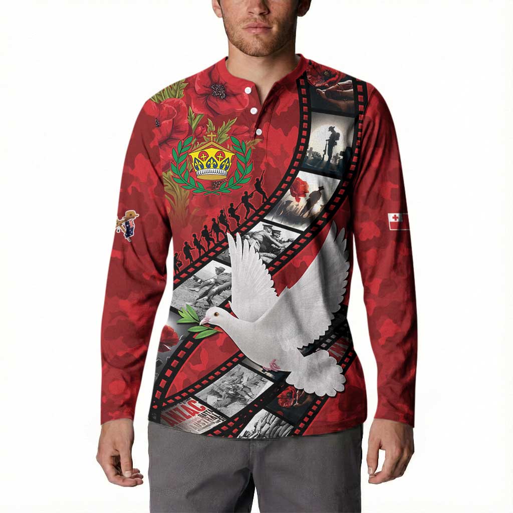 Personalised Tonga ANZAC 1915-2026 Filmstrip Button Sweatshirt Lest We Forget 25 April