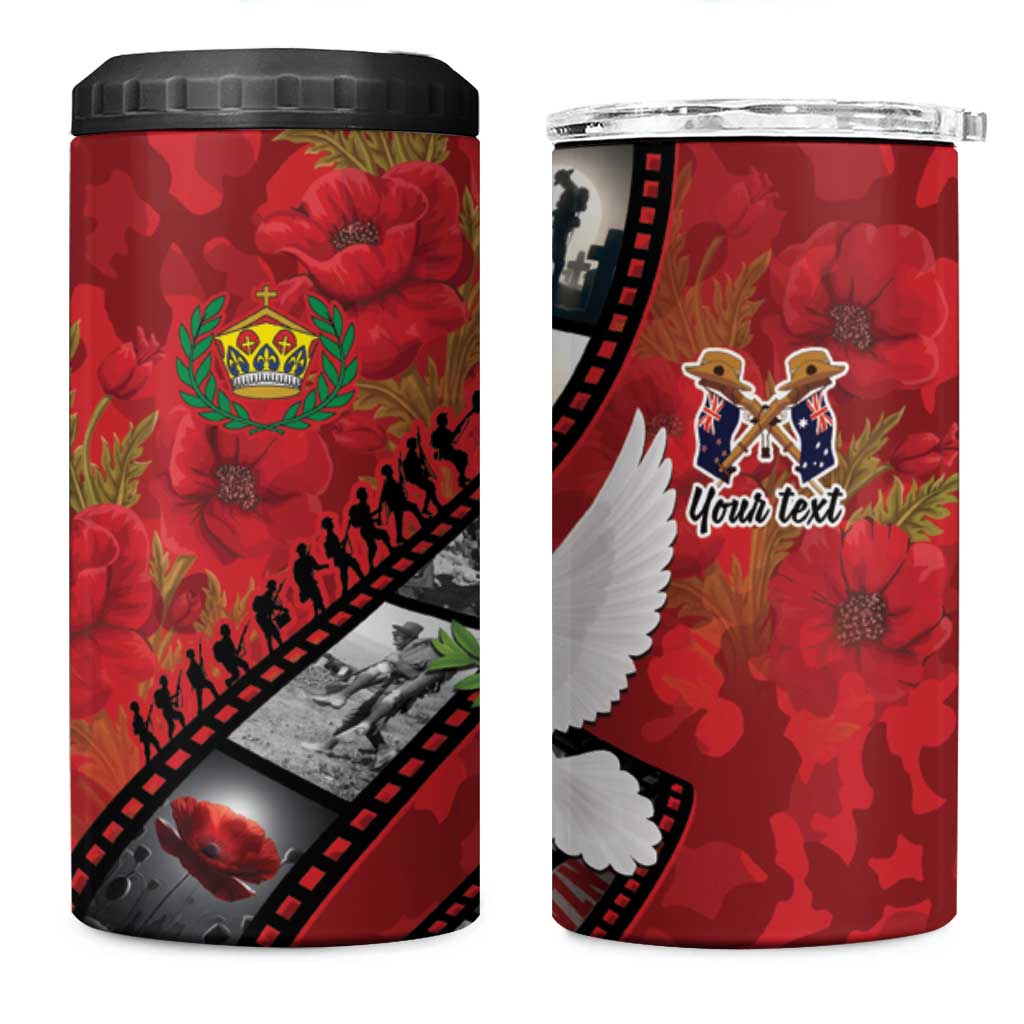 Personalised Tonga ANZAC 1915-2026 Filmstrip 4 in 1 Can Cooler Tumbler Lest We Forget 25 April