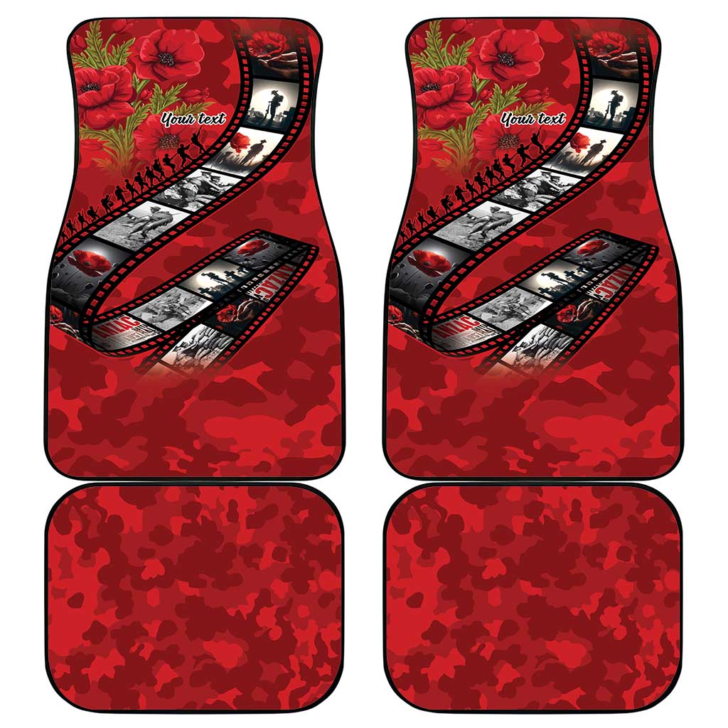 Personalised Tonga ANZAC 1915-2026 Filmstrip Car Mats Lest We Forget 25 April