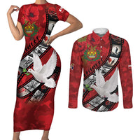 Personalised Tonga ANZAC 1915-2026 Filmstrip Couples Matching Short Sleeve Bodycon Dress and Long Sleeve Button Shirt Lest We Forget 25 April LT9 Red - Polynesian Pride