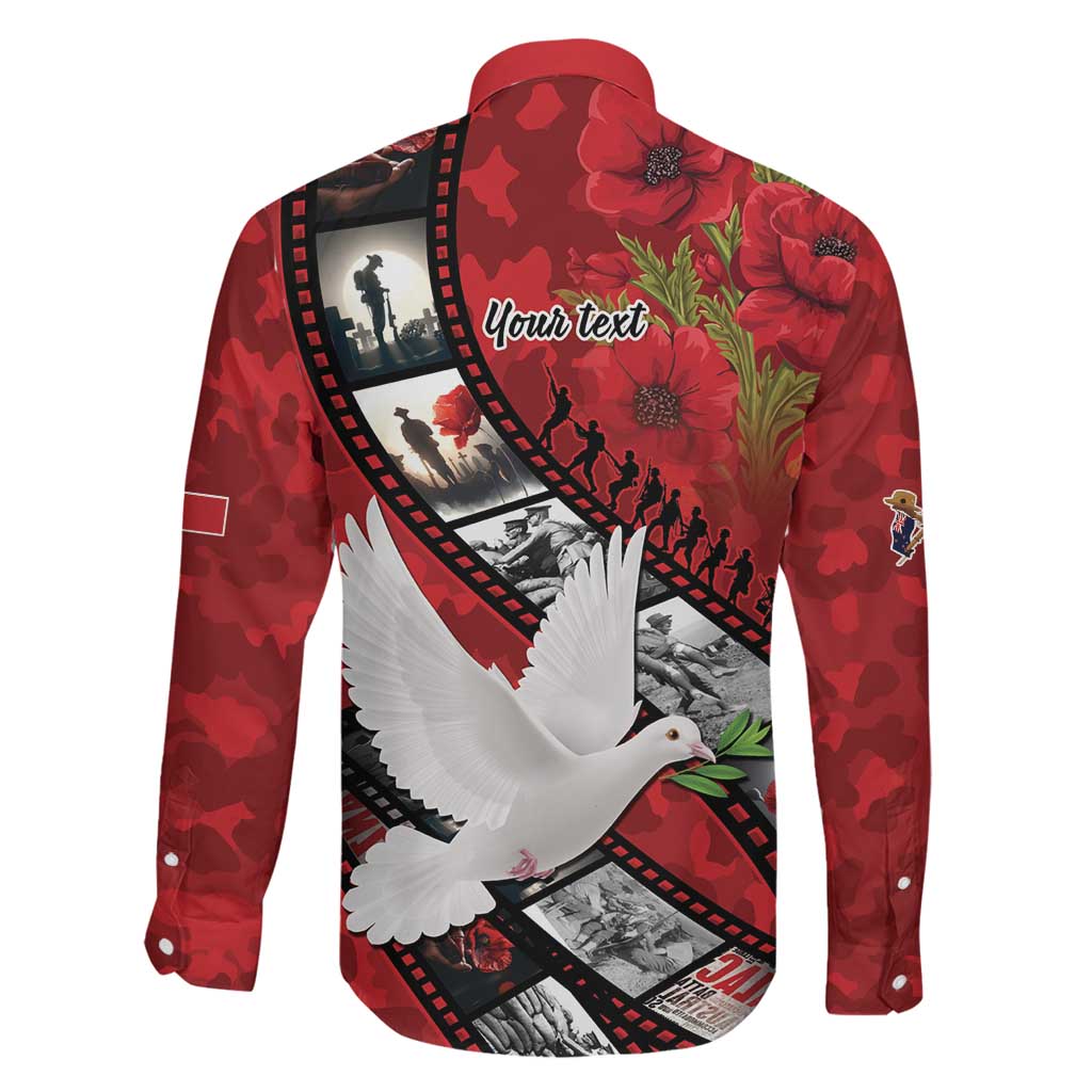Personalised Tonga ANZAC 1915-2026 Filmstrip Family Matching Off Shoulder Maxi Dress and Hawaiian Shirt Lest We Forget 25 April LT9 - Polynesian Pride