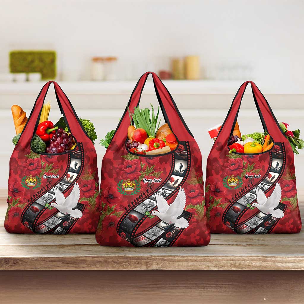 Personalised Tonga ANZAC 1915-2026 Filmstrip Grocery Bag Lest We Forget 25 April
