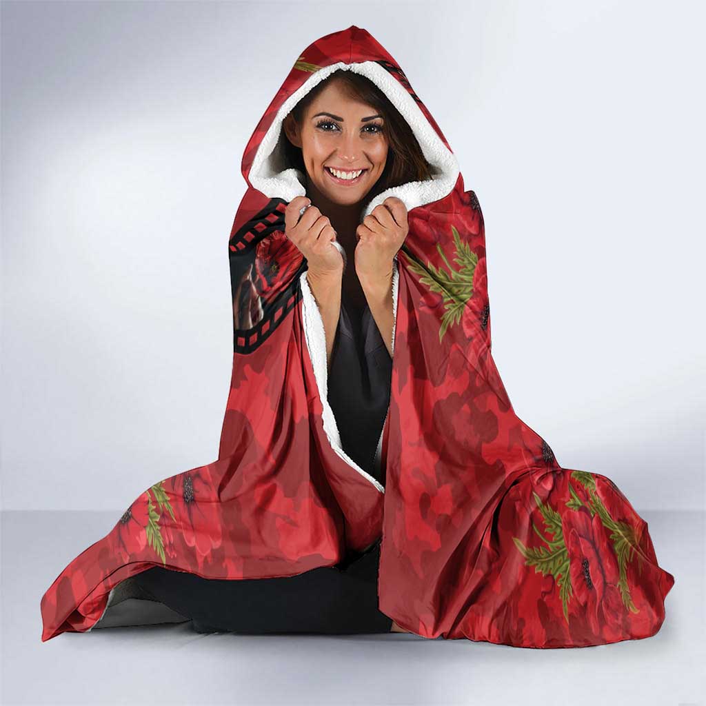 Personalised Tonga ANZAC 1915-2026 Filmstrip Hooded Blanket Lest We Forget 25 April