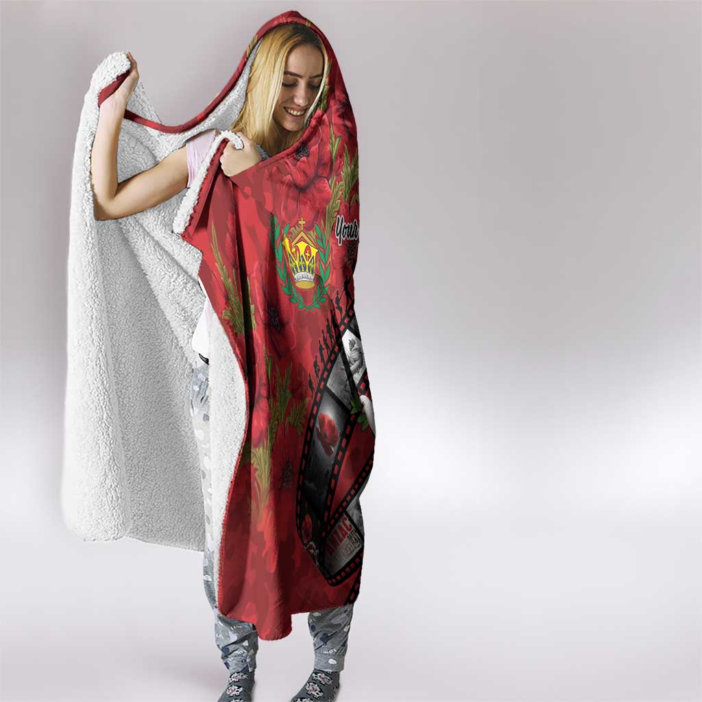 Personalised Tonga ANZAC 1915-2026 Filmstrip Hooded Blanket Lest We Forget 25 April
