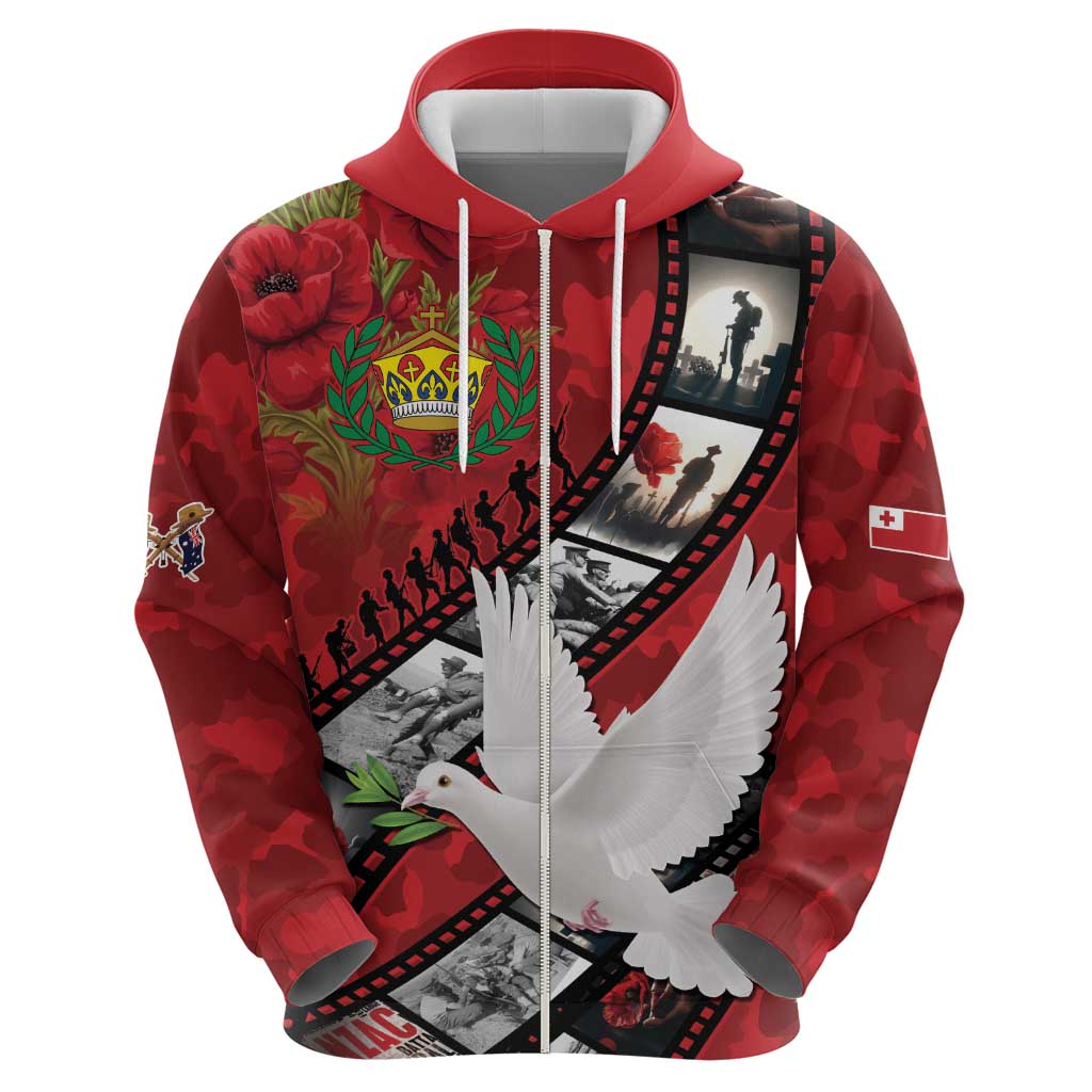 Personalised Tonga ANZAC 1915-2026 Filmstrip Hoodie Lest We Forget 25 April