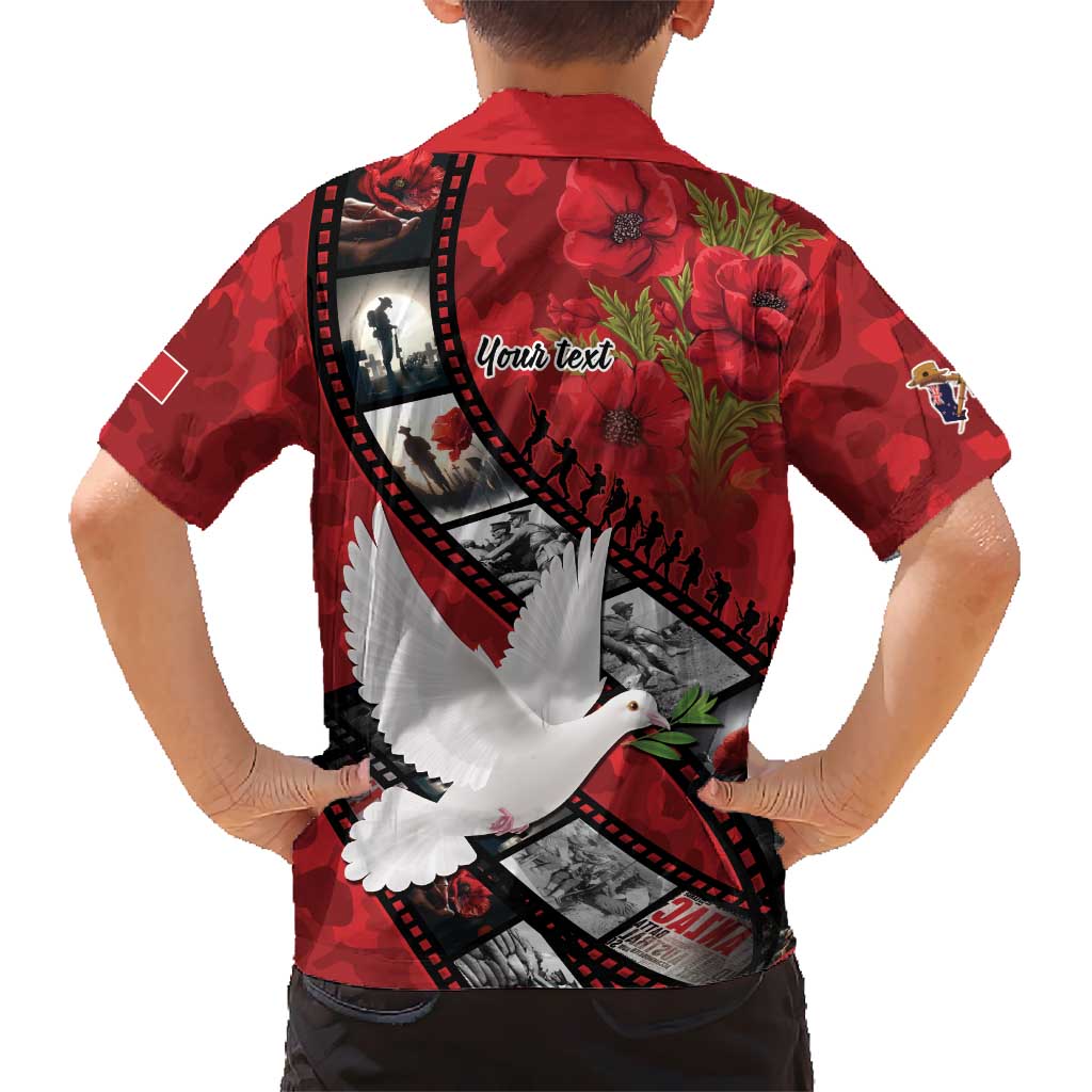 Personalised Tonga ANZAC 1915-2026 Filmstrip Kid Hawaiian Shirt Lest We Forget 25 April