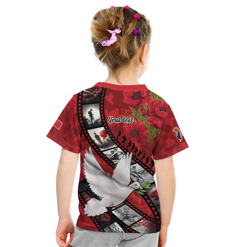 Personalised Tonga ANZAC 1915-2026 Filmstrip Kid T Shirt Lest We Forget 25 April