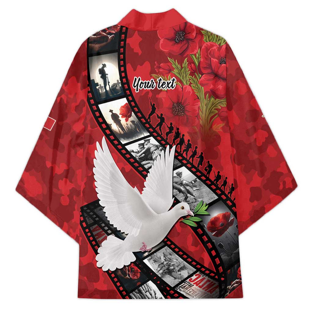 Personalised Tonga ANZAC 1915-2026 Filmstrip Kimono Lest We Forget 25 April